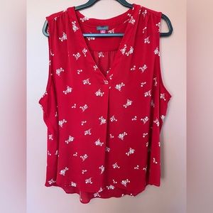 Vince Camuto Floral Print Sleeveless Tank Top Blouse